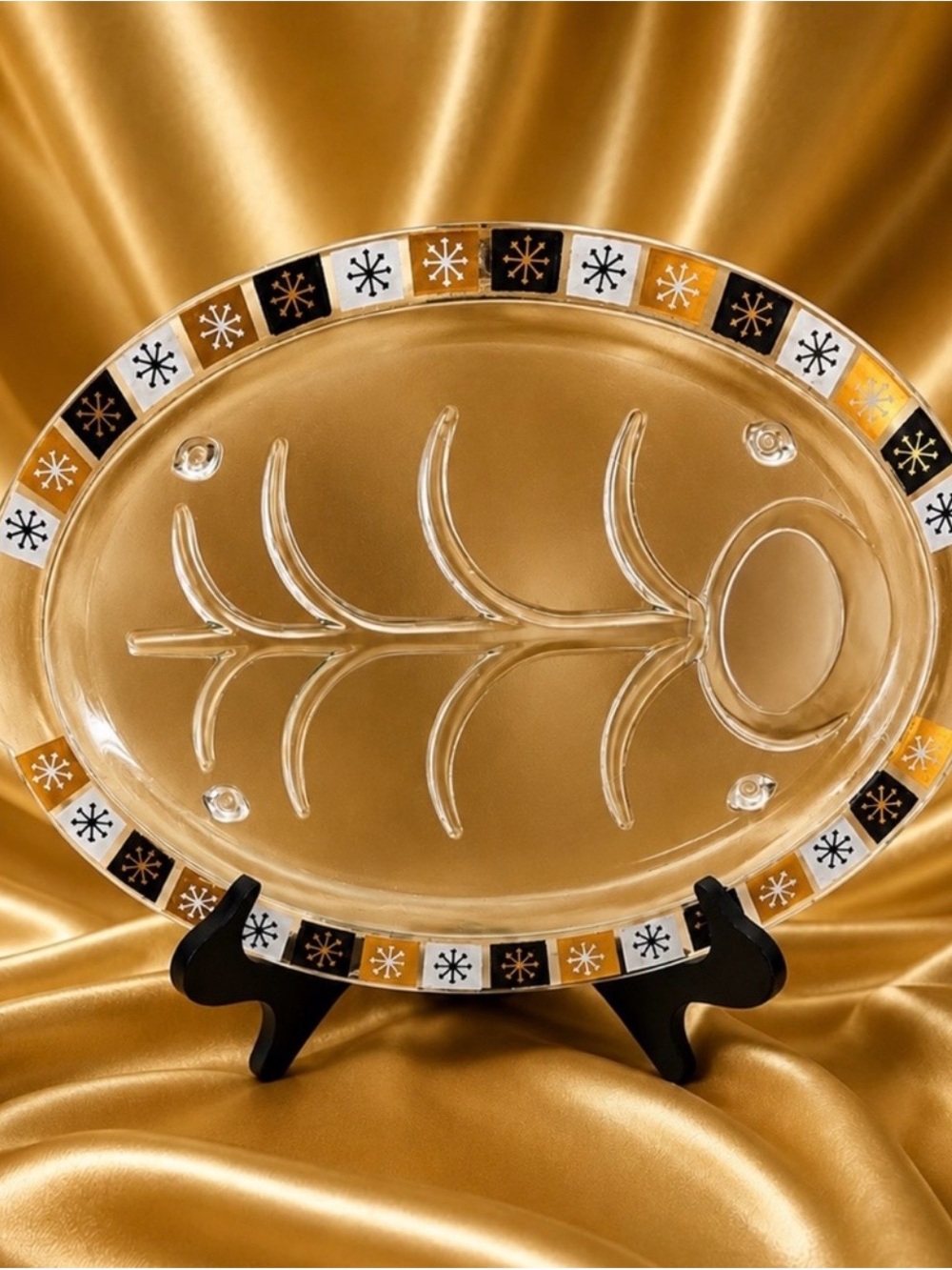 Mid-Century Modern 1950-60’s Original Vintage Atomic Starburst Fine Art Platter - Picture 4 of 16